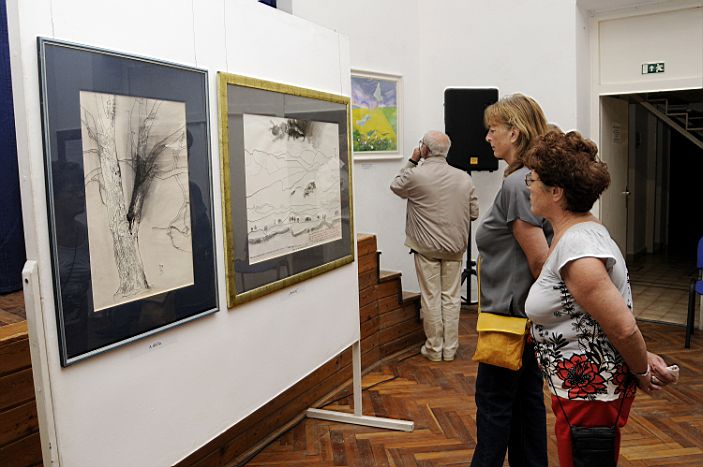 Bernáth Aurél és tanítványa  Koltai János kiállítás megnyitó Ábrahámhegyen 2015. június 27-én